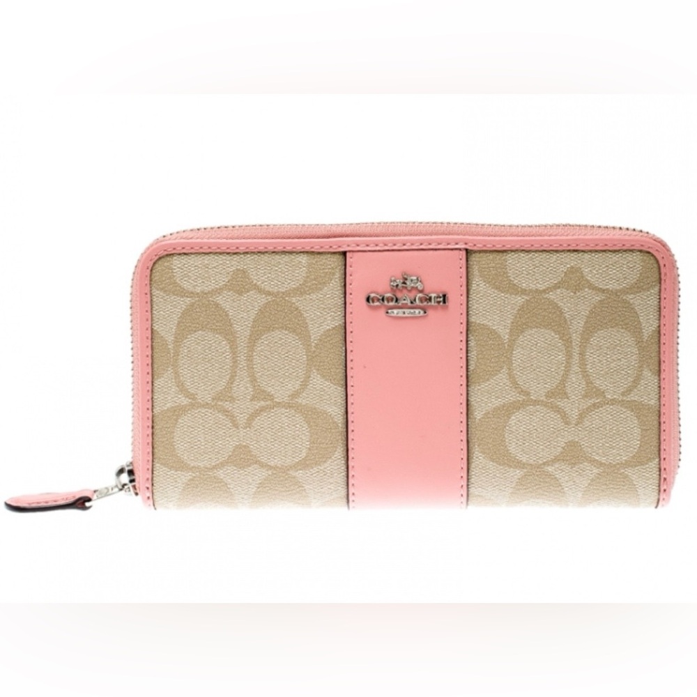 Coach Pink and Tan Women's Wallet NWOT